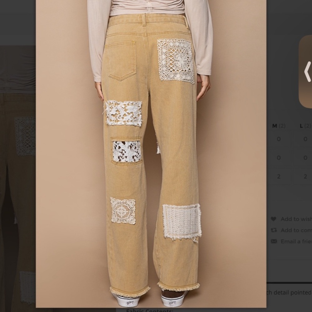 Pol Patchwork Straight Leg Twill Pants! - image 6